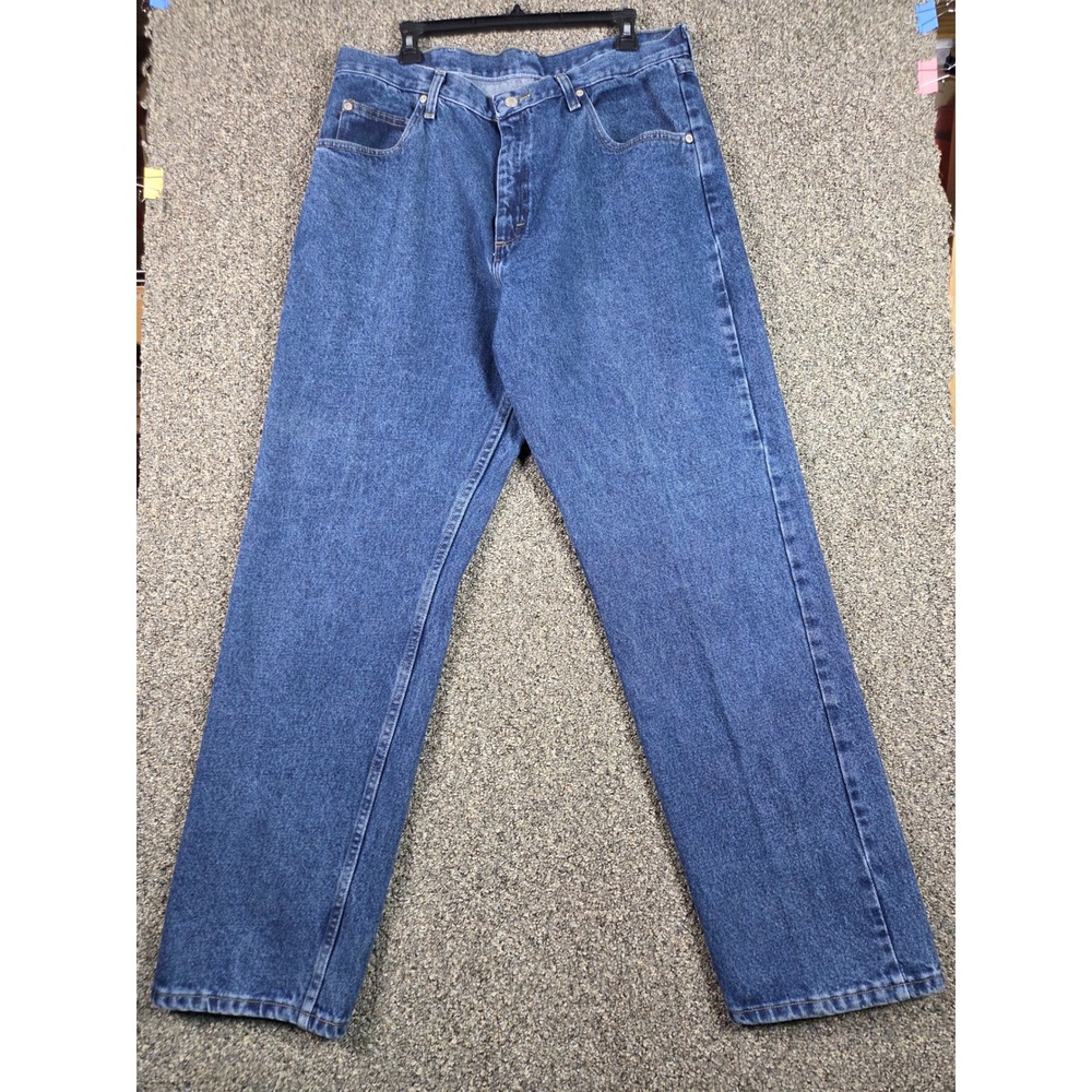 Wrangler Jeans Mens 36x32‎ Blue Relaxed Fit Straight Leg Cotton Denim G0029